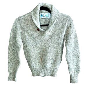 Early Winters Vintage Boy's Rag Wool Shawl Collar Elbow Patches Size Medium